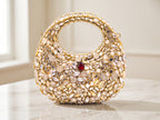 Aurelia Gold Embellished Crescent Bag