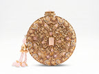 Celeste Gold Embellished Round Clutch
