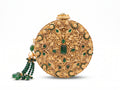 Celeste Gold Embellished Round Clutch