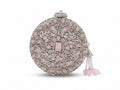 Celeste Silver Embellished Round Clutch