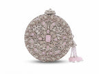 Celeste Silver Embellished Round Clutch