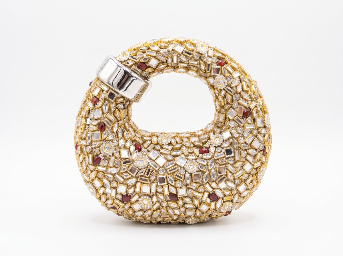 Elara Gold Embellished Ring Bag
